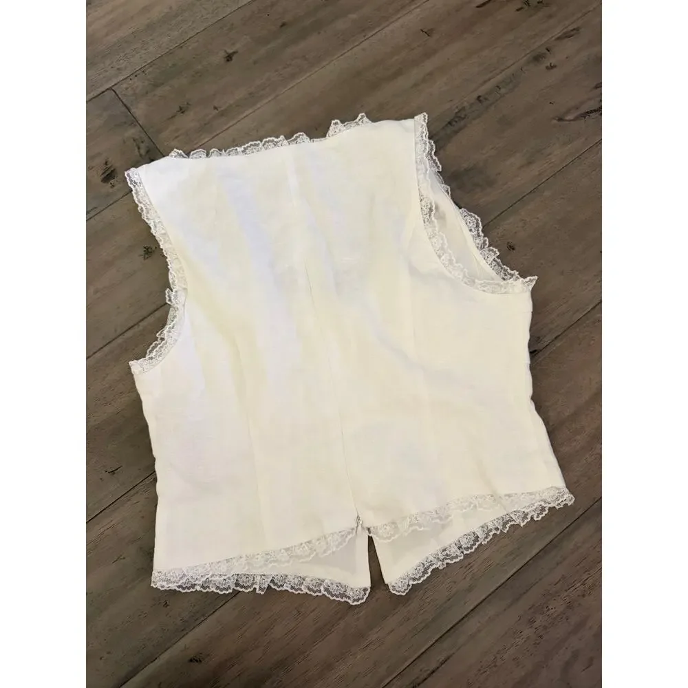 New Kourt Giogia Top ivory blouse size 4 $122